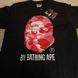 Black T-Shirt with Pink & Red Camo Logo